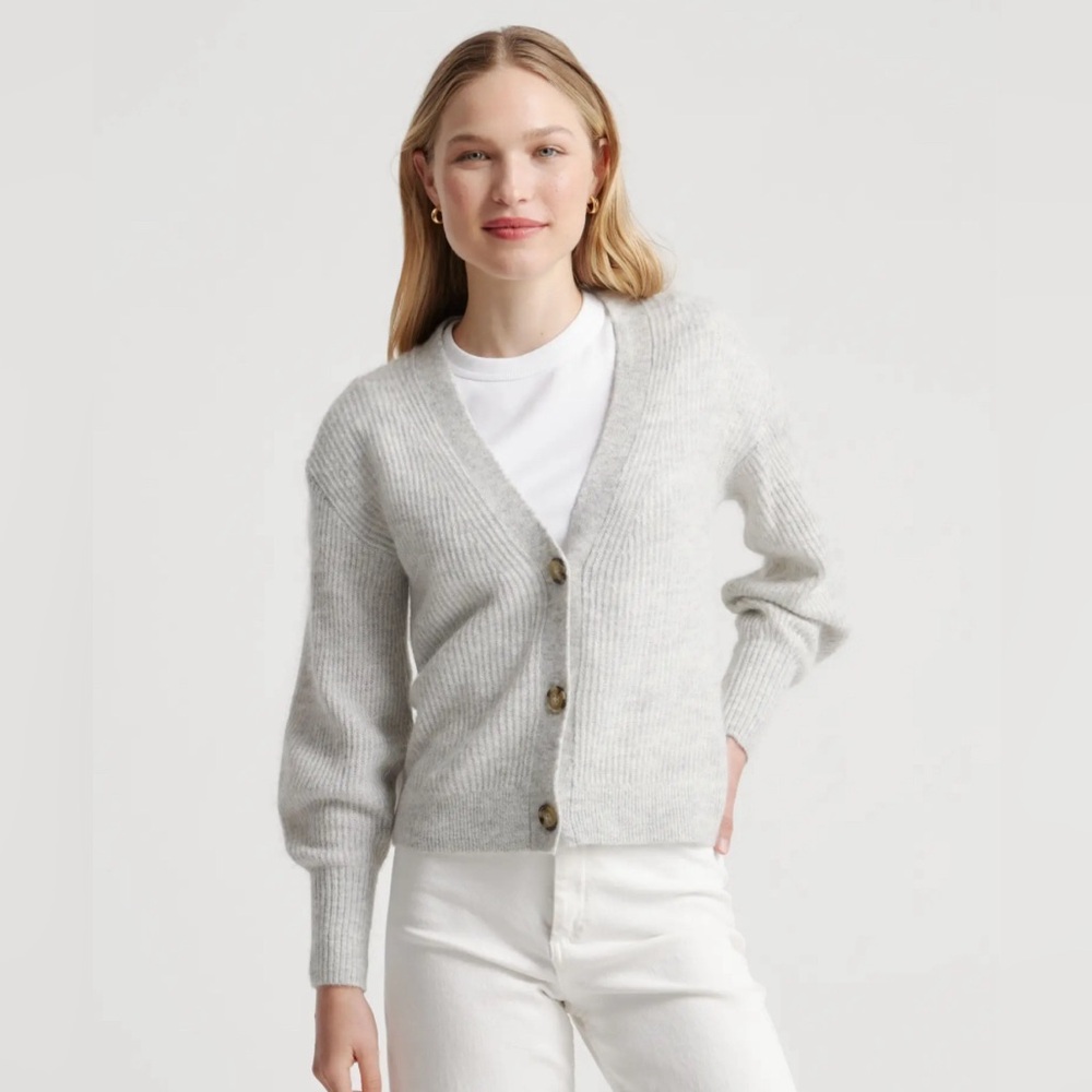 Quince Alpaca Cropped Cardigan Size M Lightly Worn